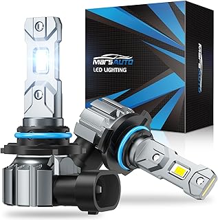Marsauto M1S 9005 90000LM Fanless LED Bulbs 6000K Cool White, 2-pack | 1:1 halogen size, plug & play, silent fanless, 80000hrs, non-glare, error-free, for car truck ATV, IP68
