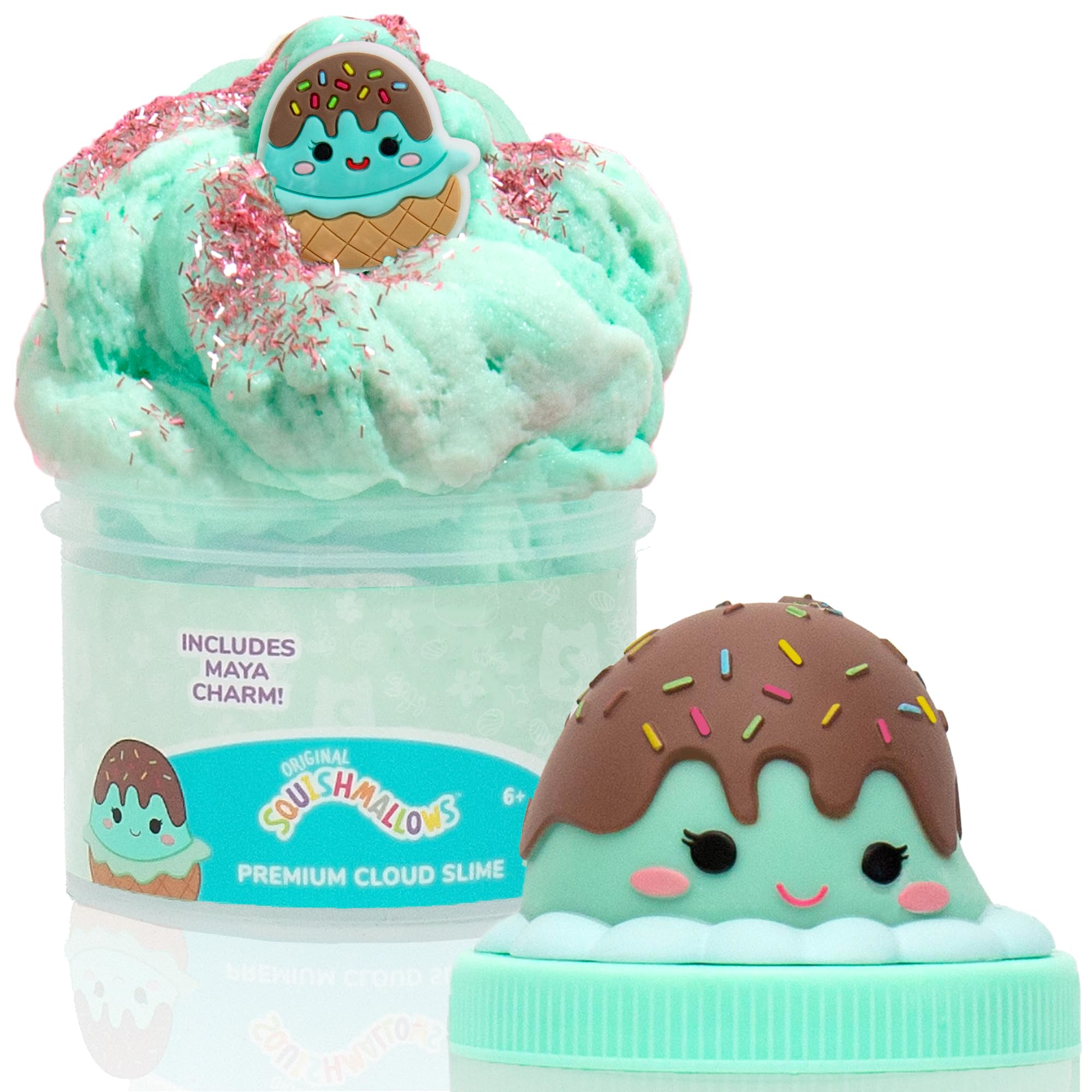 Original Squishmallows Scented Slime Jar, Chocolate, Maya the Ice Cream | Premiu