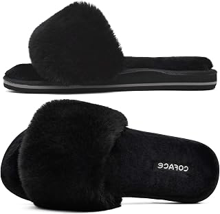COFACE Women's Winter House Shoes Slippers Fur Plush Indoor Slippers