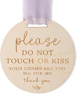 Please Do Not Touch or Kiss Baby Wooden Sign Please Do Not Touch or Kiss Baby Sign for Baby Car Seat Stroller Label with Ribbon for Newborn
