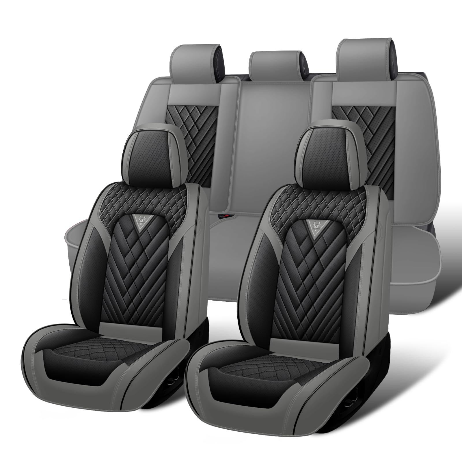 Car Seat Covers Full Set for Toyota Tacoma 2000-2026, Waterproof Nappa Leather C