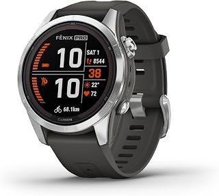 Garmin [Renewed fēnix 7S PRO GPS 42mm Smaller Smartwatch, Multisport, Advanced Health & Training Features, Touchscreen & Buttons, up to 11 days battery life, Graphite (Renewed)
