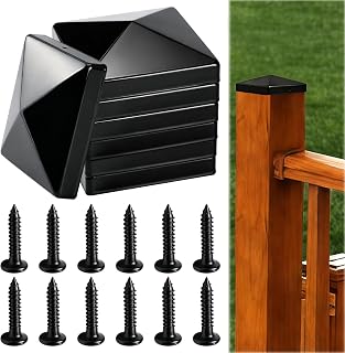 6PCS Fence Post Caps,4 inch Fence Post Caps,Pyramid Post Cap,Post Caps