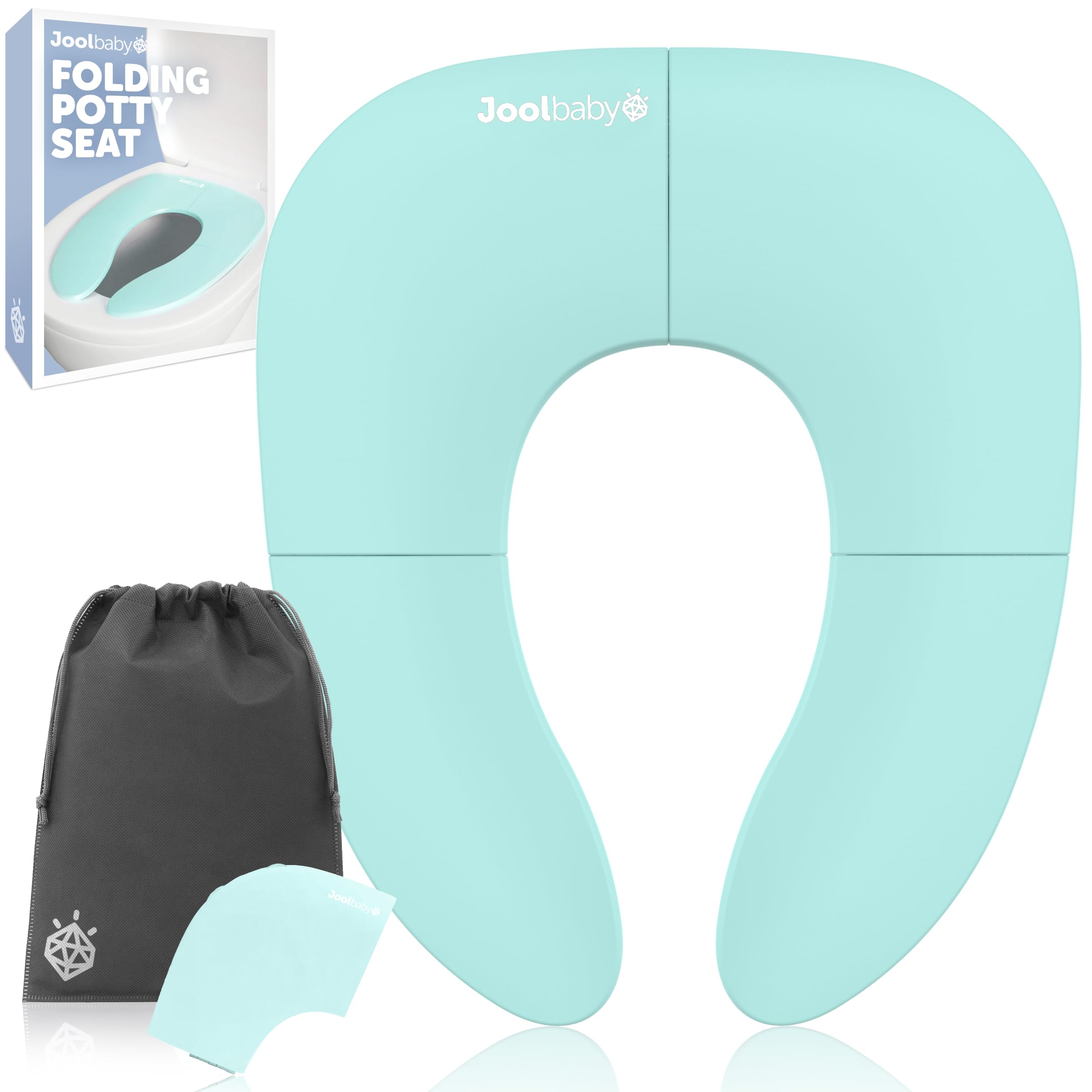 Jool Baby Folding Travel Potty Seat for Girls, Fits Round & Oval Toilets, Non-Sl