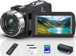 OLESIT 8K 64MP Video Camera 18X Digital Camcorder Video Camera for YouTube 3.0 inch Flip Screen Camcorder Vlogging Camera with 32GB SD Card, 2.4G Remote Control, Two Batteries