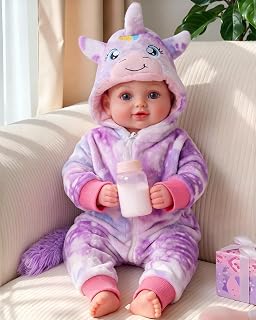 BABESIDE 17 Inch Baby Doll Girl, Cute Soft Cloth Body Realistic Baby Doll | Unicorn Outfit, Real Life Baby, Easy-to-Hold Size, Can Dress Up, Gift Box with Bottle and Care Accessories for Kids Age 3+