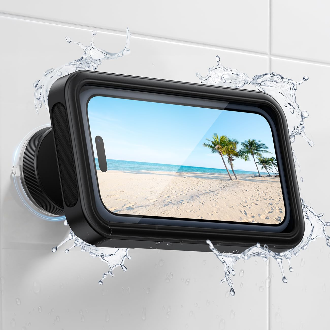 Lamicall Vacuum Suction Shower Phone Holder, Waterproof Bathroom Wall Mount | Re