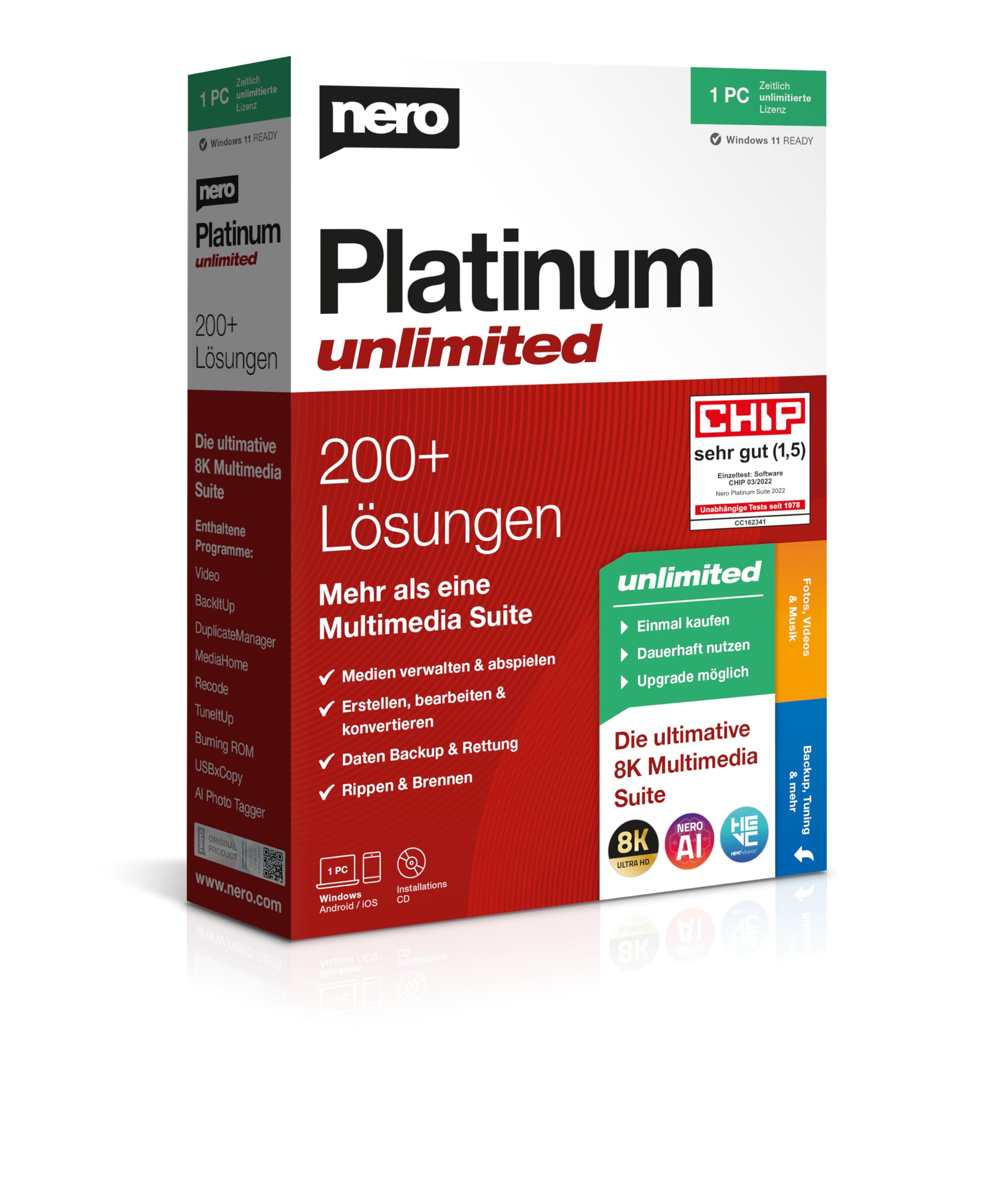 Nero Platinum Unlimited | All-in-One Multimedia Suite | Video Editing 4K/8K | Ph