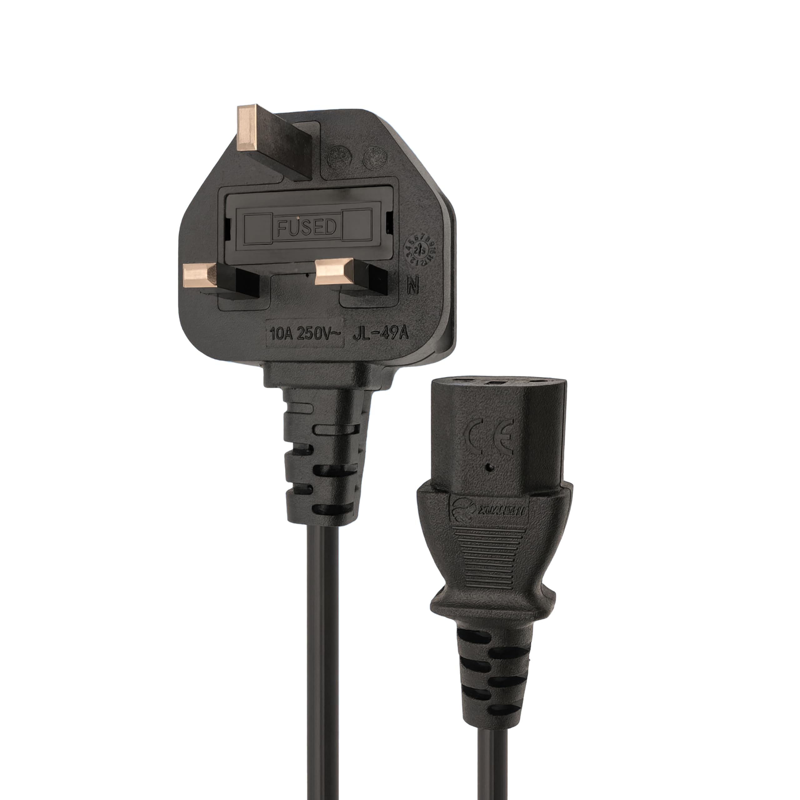 Double Dragon UK 3-Pin Plug to IEC C13 Power Cable – 3 Metre | 10A Fused BS1363 