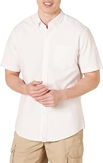Amazon Essentials Herren Regular Fit Kurzarm-Oxfordhemd aus 100% Baumwolle