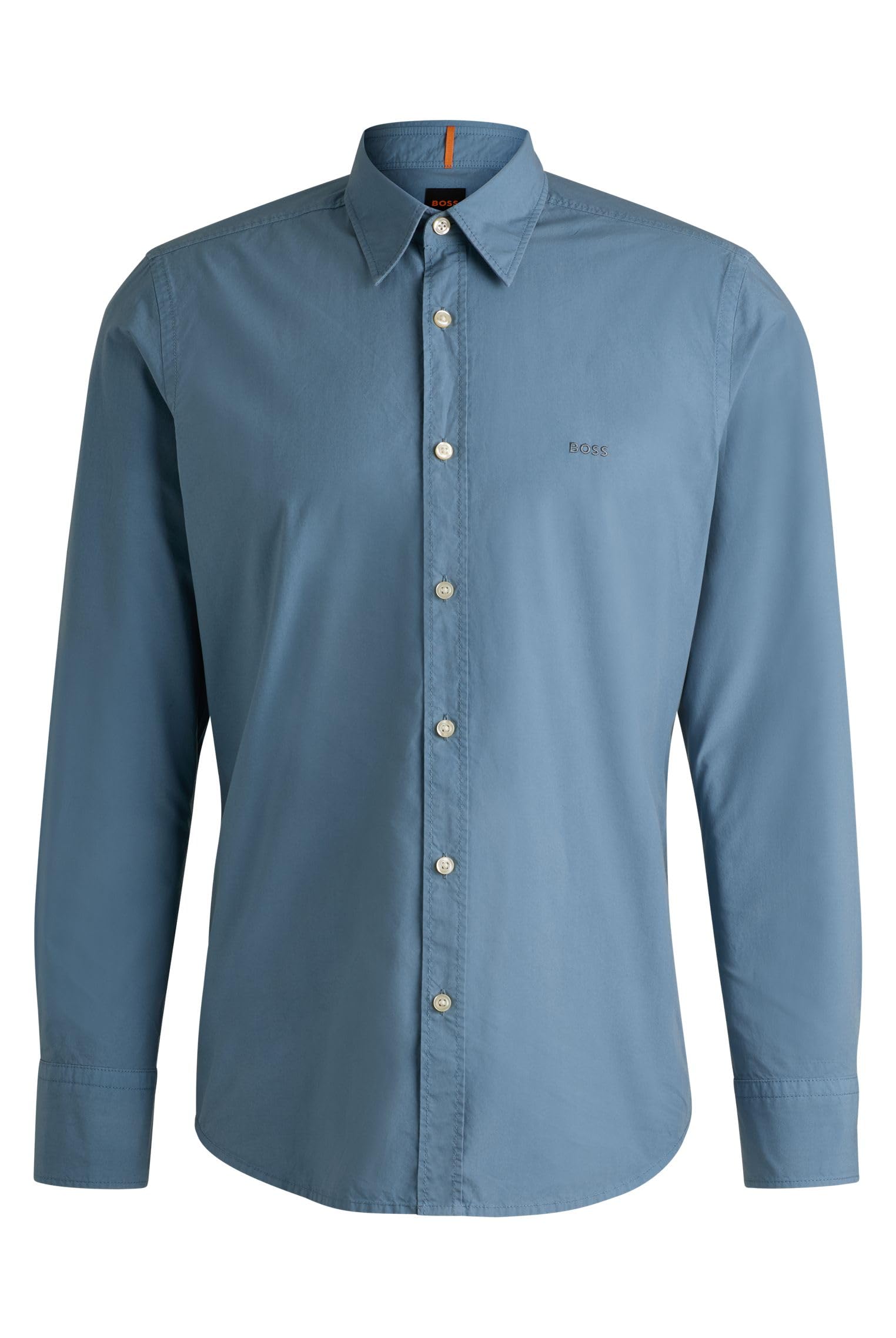 BOSS Mens Relegant 6 Regular-fit Shirt in Organic-Cotton poplin