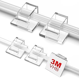 TidyHelper 105 PCS Adhesive Christmas Light Clips, Clear, Indoor/Outdoor | Adhesive Hooks for Outdoor String Lights, Cable Clips Wire Cord Holder for Patio, Porch Holiday Decor, Small & Large