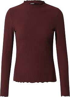 ONLY Women's top with long sleeves, stand-up collar
