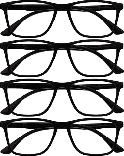 OPULIZE NYX Blue Light Blocking Reading Glasses - Rectangular Frame - UV Anti-Glare Eyewear - Improve Sleep Computer Gaming - Reduce Headaches Eyestrain Protection - Rectangular Frame - Mens Womens