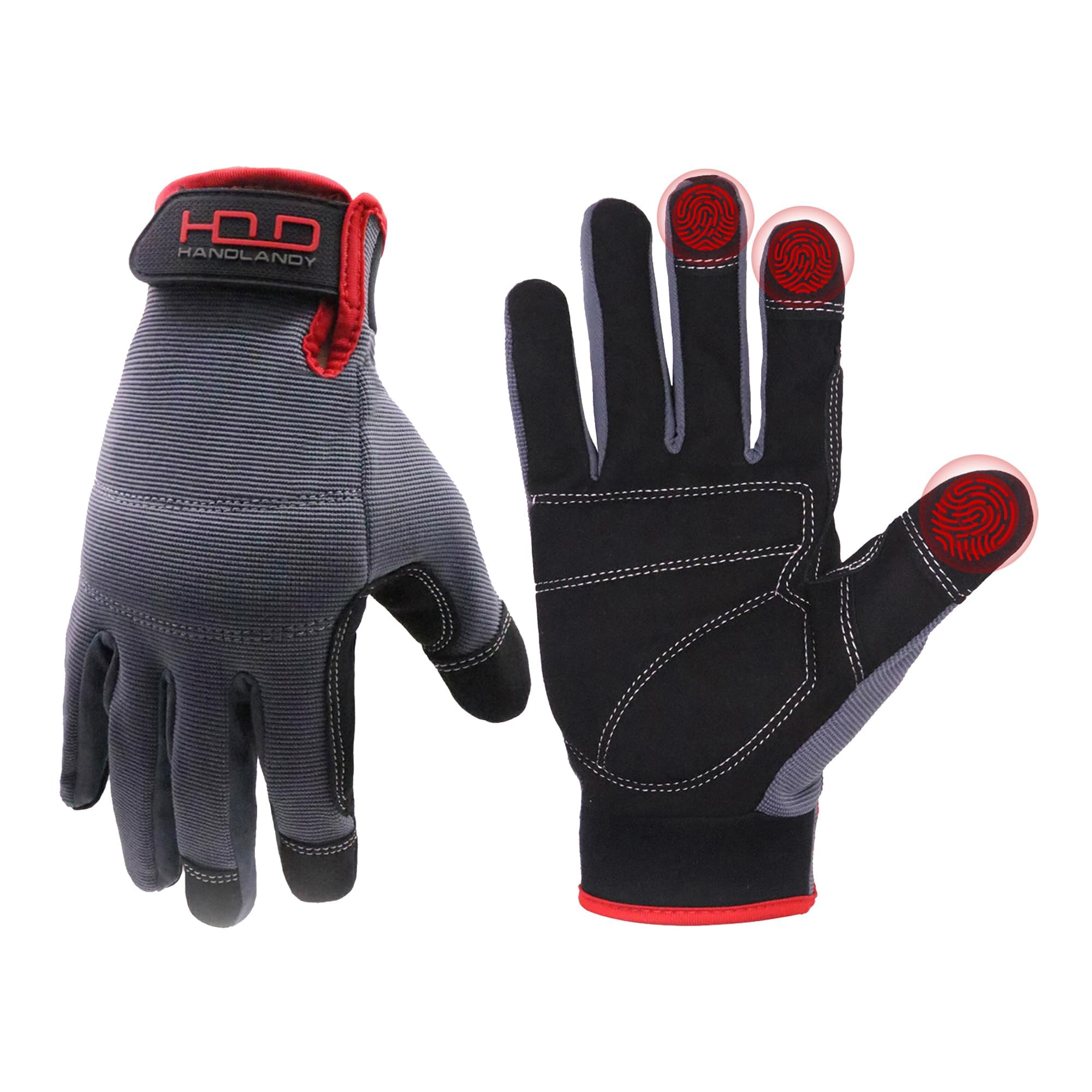HANDLANDY Work Gloves for Men & Women, Utility Mechanic Working Gloves Touch Scr