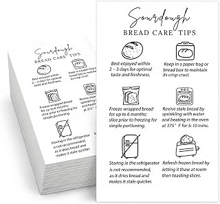 100 Pcs Sourdough Stickers 3.5x2.1 Sourdough Care Instructions Stickers | Sourdough Bread Storage Tip Label Sourdough Stickers for Packaging Bread Sourdough Essentials Baking Business Supplies