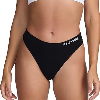 STEP ONE SmoothFit レディース 下着 Tバック 1組 竹製ビスコース、超ソフト、吸湿性、シームレス、低刺激性