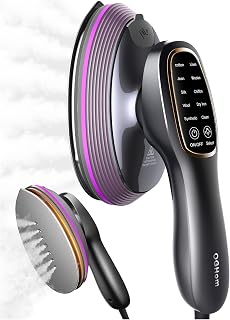 OGHom 2-in-1 Iron & Steamer for Clothes, Handheld Garment Wrinkle Remover | RosePink, 1200W Fast Heat in 20s, 120V, 120ML Water Tank, 10 Smart Settings, Large Heating Plate, Seamless Touch Controls
