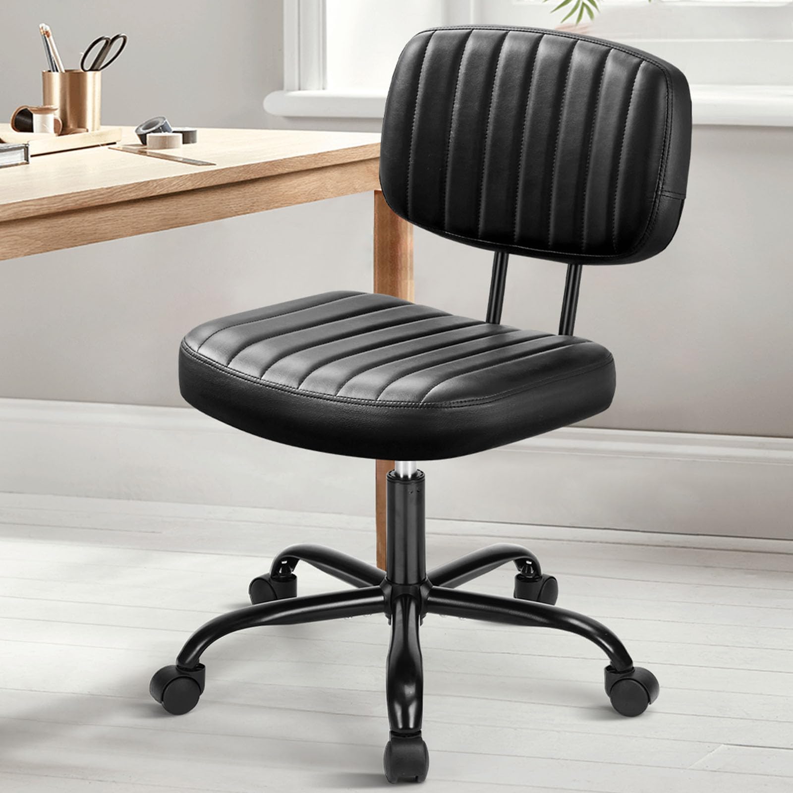 DUMOS Home Office Chair, Ergonomic Computer Desk Chair, Lumbar Support | Armless
