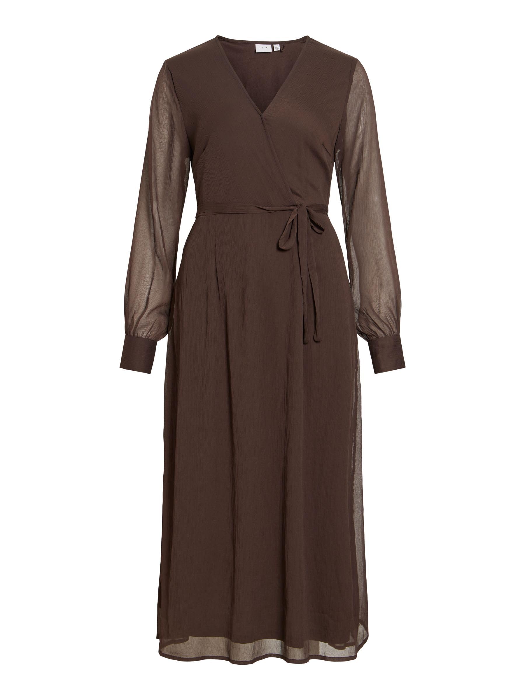 VILA Vifalia V-Neck L/S Midi Dress - Noos/DC Vifalia Noos/DC Robe midi à col en 