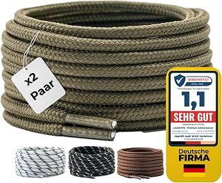 LaceHype 2 Pairs - Premium Round Shoelaces [Ø 4 mm] for Work Shoes, Boots, Outdoor Shoes and Sports Shoes, Replacement Shoelaces Tear-Resistant Polyester
