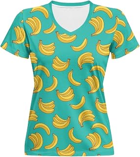 Women Summer Casual Short Sleeve V Neck T Shirts Plus Size Athletic T Shirts Graphic Tee Tops XS-5XL