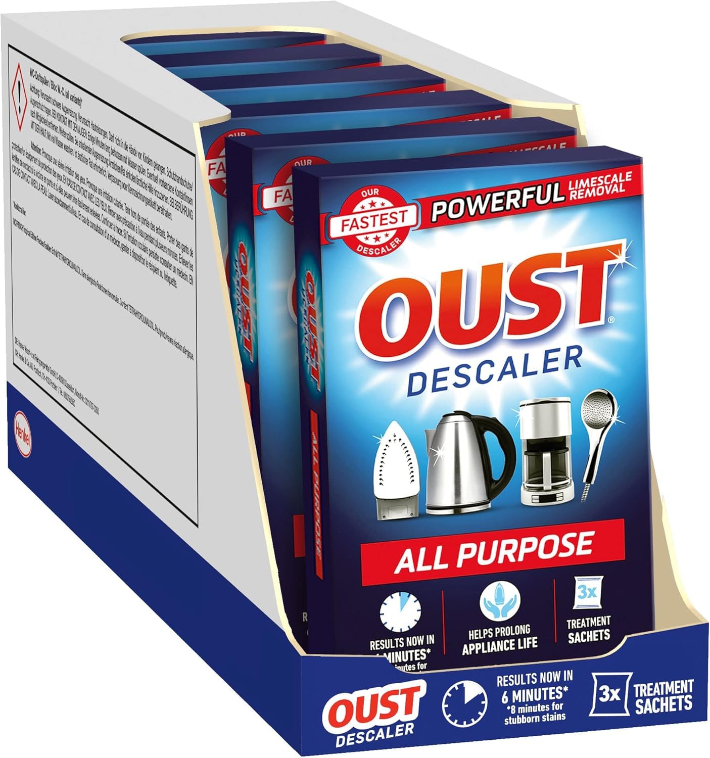 Oust Powerful All-Purpose Descaler, 3 Sachets x 6 (18 Sachets Total) | Limescale