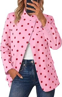Cicy Bell Blazer a cuadros para mujer, cuello alto, frente abierto