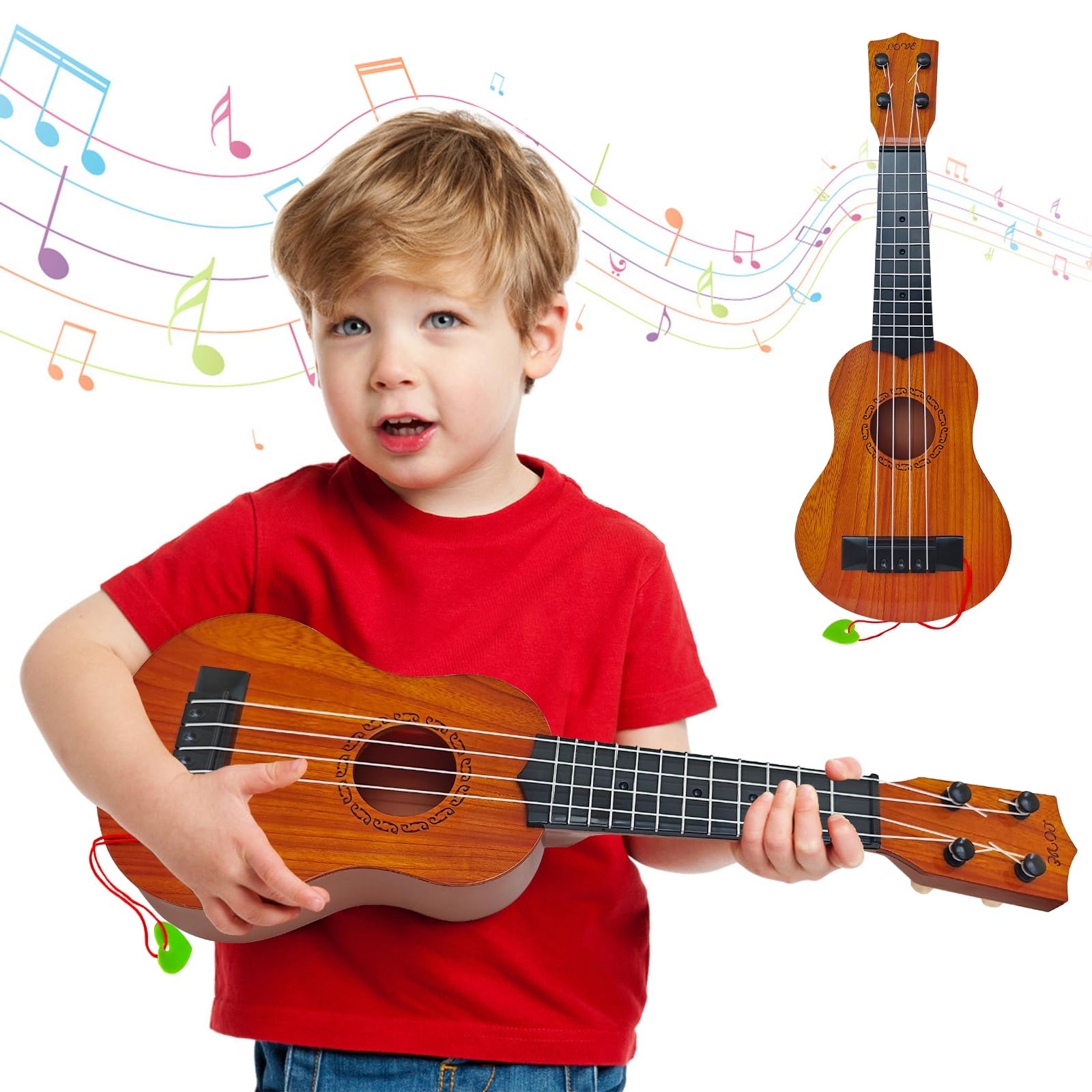 Kids Toy Ukulele Guitar,17 Inch Classical Guitar Musical Toy,4 Strings Guitar Uk