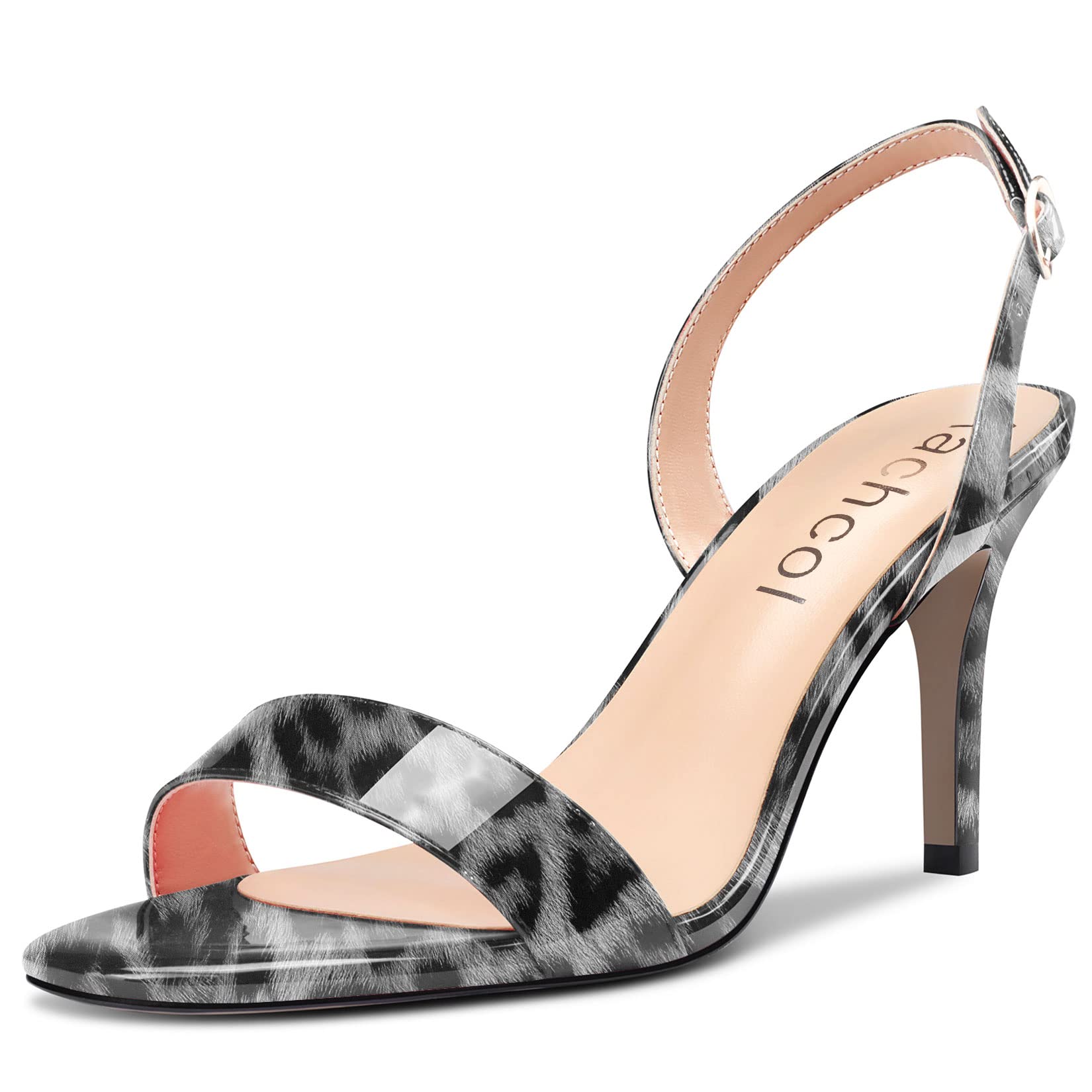 Aachcol Women's Needle Mid High Heel Sandals Back Strap Ankle Strap Slingback Ro