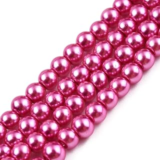 About 210pcs 4mm Round Glass Beads for Jewelry Making Medium Purple Red Pearl Beads for Crafts Loose Spacer Beads Dyed Loose Spacer Beads for Making