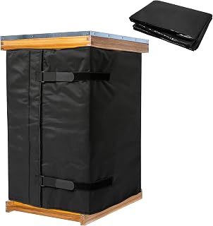 codree 10 Frame Winter Bee Hive Wrap- 2 Deep Boxes & 1 Medium Box 600D Oxford Beehive Winter Protection Cover- Cozy Windproof Warm Bee Hive Insulation Wrap for Most Bee Hive (85" x 27")