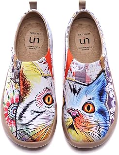 UIN Women's Painted Travel Shoes Floral Art Canvas Slip-on Loafers Comfort Walking Sneakers