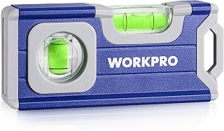 WORKPRO 4-1/2 Inch Mini Magnetic Pocket Level, Aluminum Alloy, Cobalt Blue | Magnetic Pocket Level Tool, 2 Clear Vials 90°/180°, For DIY Crafting, Woodworking, Home Decor, Ideal for Handymen &Carpenters