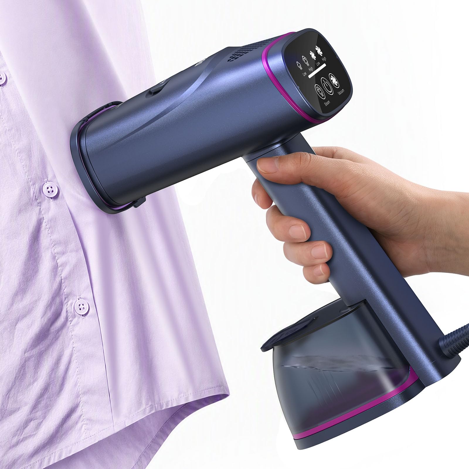 Reewit Vacuum Steamer for Clothes, 5000Pa Handheld Steamer & Iron 2 in 1 | 1200W