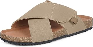 Dokela Women's Sandals Fashion Leather Slippers with Cork Insole, Size 36-42