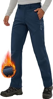 Pioneer Camp Men's Hiking Pants Fleece Lined Waterproof Winter Hiking Pants with 3 Zipper Pockets