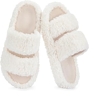 RockDove Ladies Faux Fur Open Toe Memory Foam Cosy Indoor Outdoor Slippers