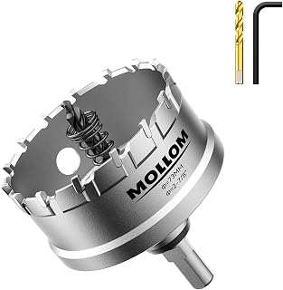 Mollom 2-7/8" (73mm) Heavy Duty Carbide Hole Saw with 2 Pilot Bits