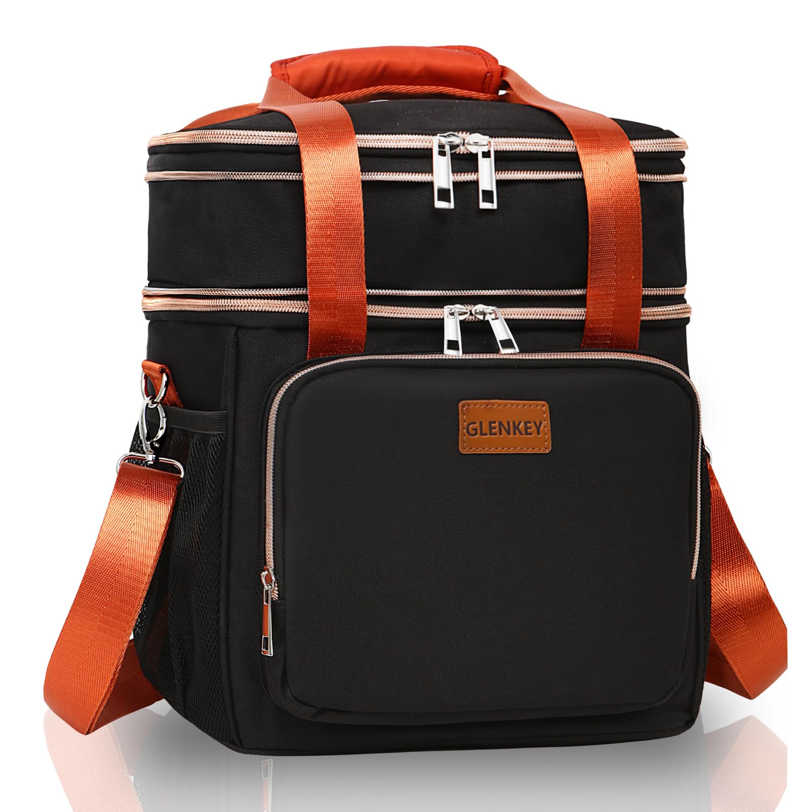 Expandable Insulated Cute Lunch Box for Women, Large Lunch Bag Tote Double Deck 