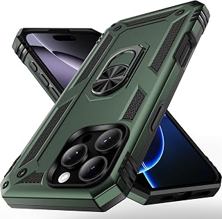 Korecase Military Phone Case for iPhone 16 Pro with Stand Ring,Full Body Shockproof Armor Heavy Duty Rugged Protection for iPhone 16Pro Phone Case Green