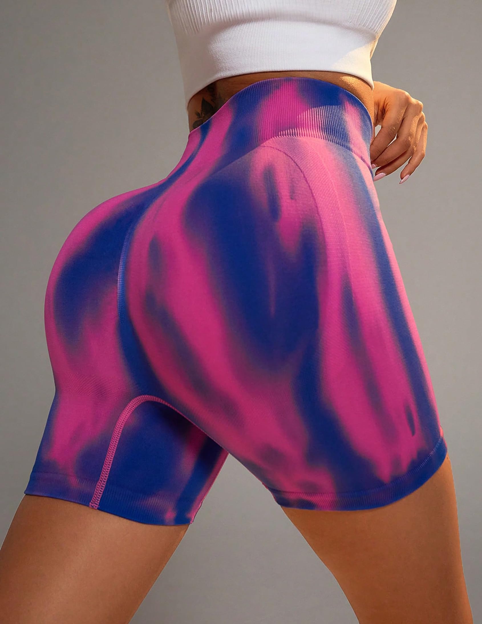 High Waisted Yoga Shorts for Women Seamless Tummy Control Squat Resistant Athlet
