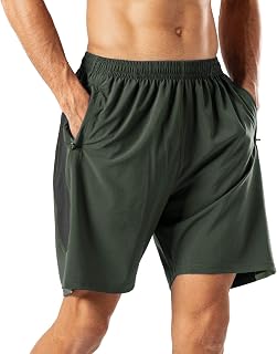 HMIYA Herren Sport Shorts Kurze Hose mit Reißverschlusstasch