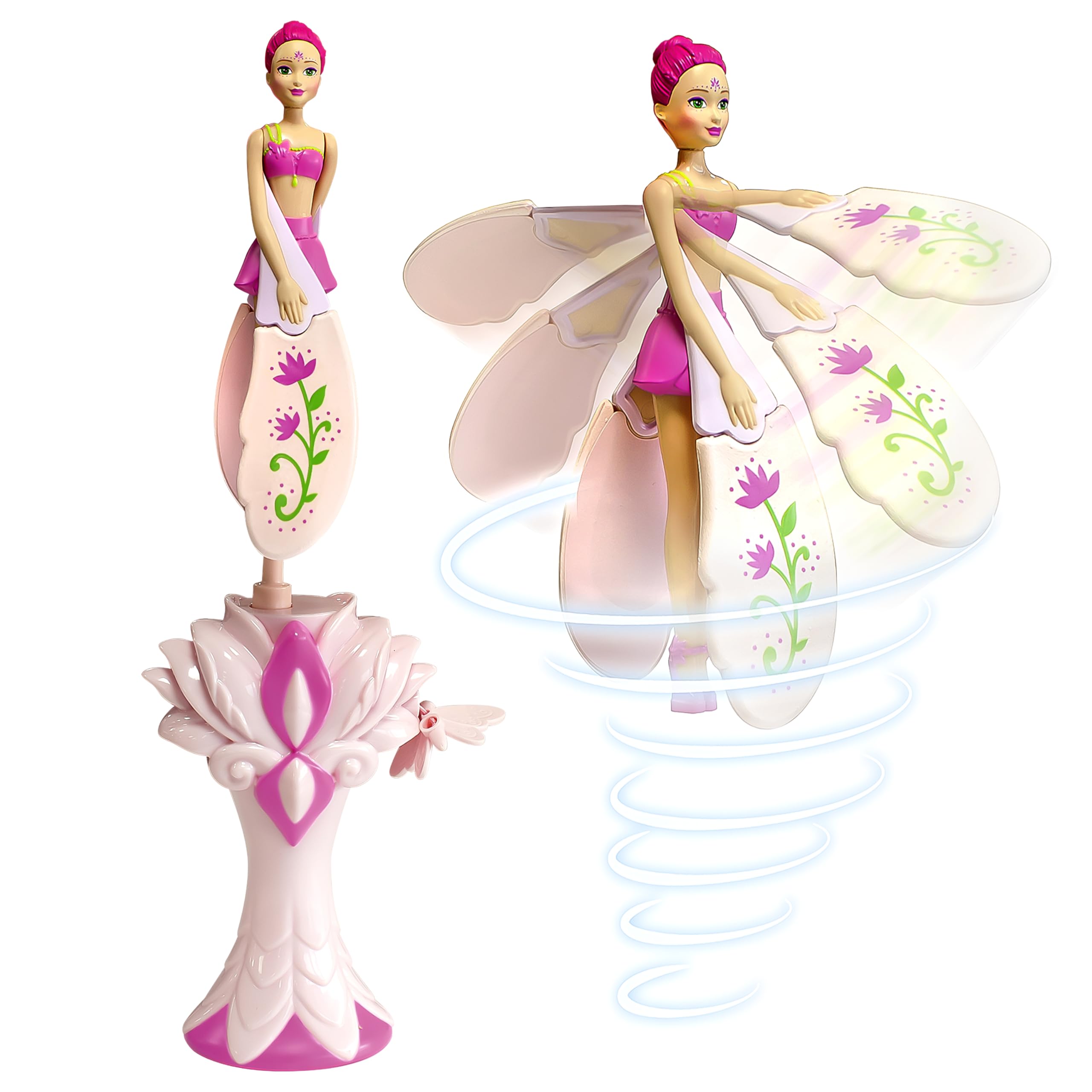 Sky Dancers Flying Doll, Pull-String Toy, No Batteries, Fuchsia Fantasy | Really