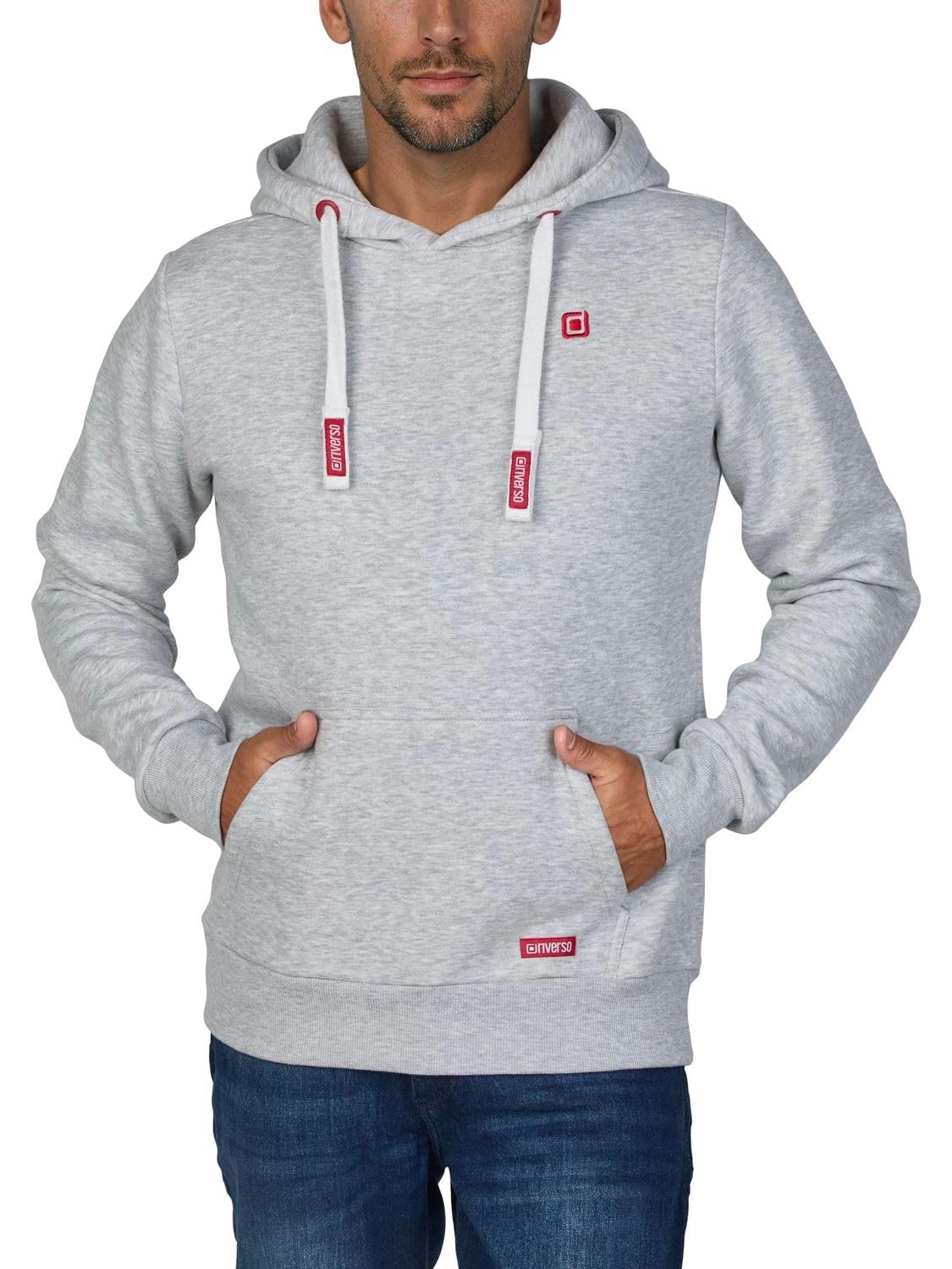 riverso - RivLinus Men's Hooded Sweatshirt with Hood and Kangaroo Pockets Regula