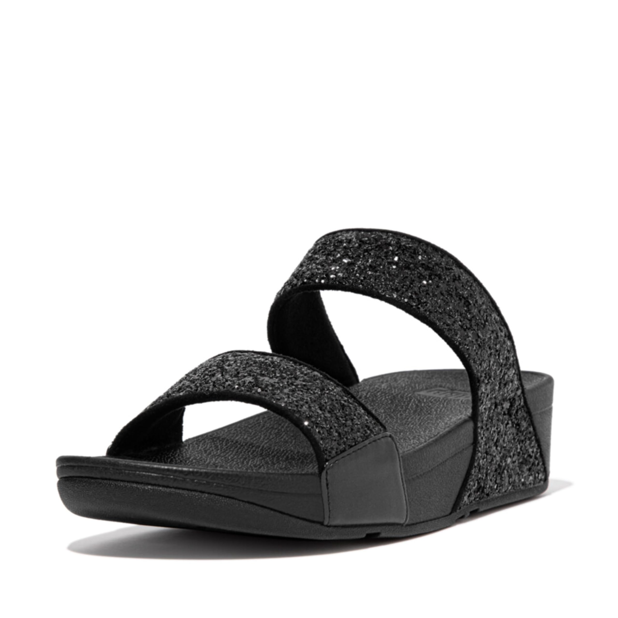 FitFlop Women's Lulu Glitter Slides, Summer Sandal - Lightweight & Comfortable w
