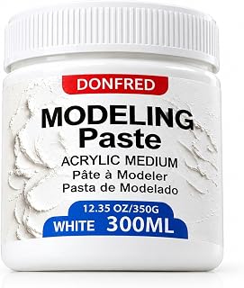 DONFRED Thick Modeling Paste 350g/300ML/12.35OZ, Texture Paste for Canvas | High Density Acrylic Molding Paste for Acrylic Painting Textured Art, oil painting 3D Relief Art, DIY &amp; Mixed Media, White
