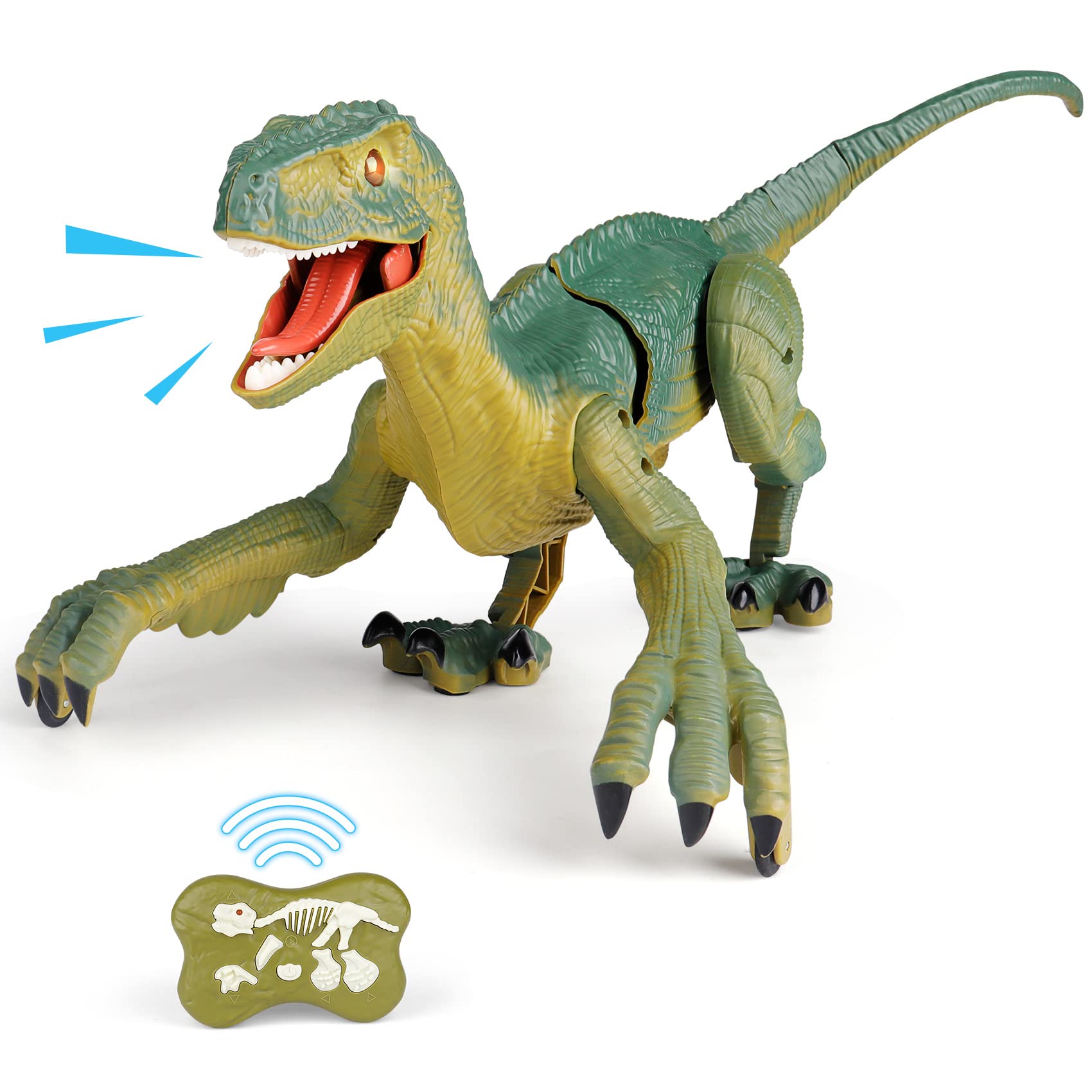 VERTOY Remote Control Dinosaur Toys for Kids - Build a Big Walking Velociraptor 