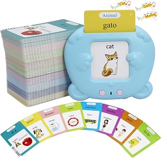 Spanish & English 510 Words Alphabet Bilingual Talking Flash Cards for Kids