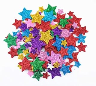 200pcs Glitter Foam Stars Stickers Colorful Self Adhesive Stars Stickers Wall Clothing Crafts Birthday Party Decoration Supplies